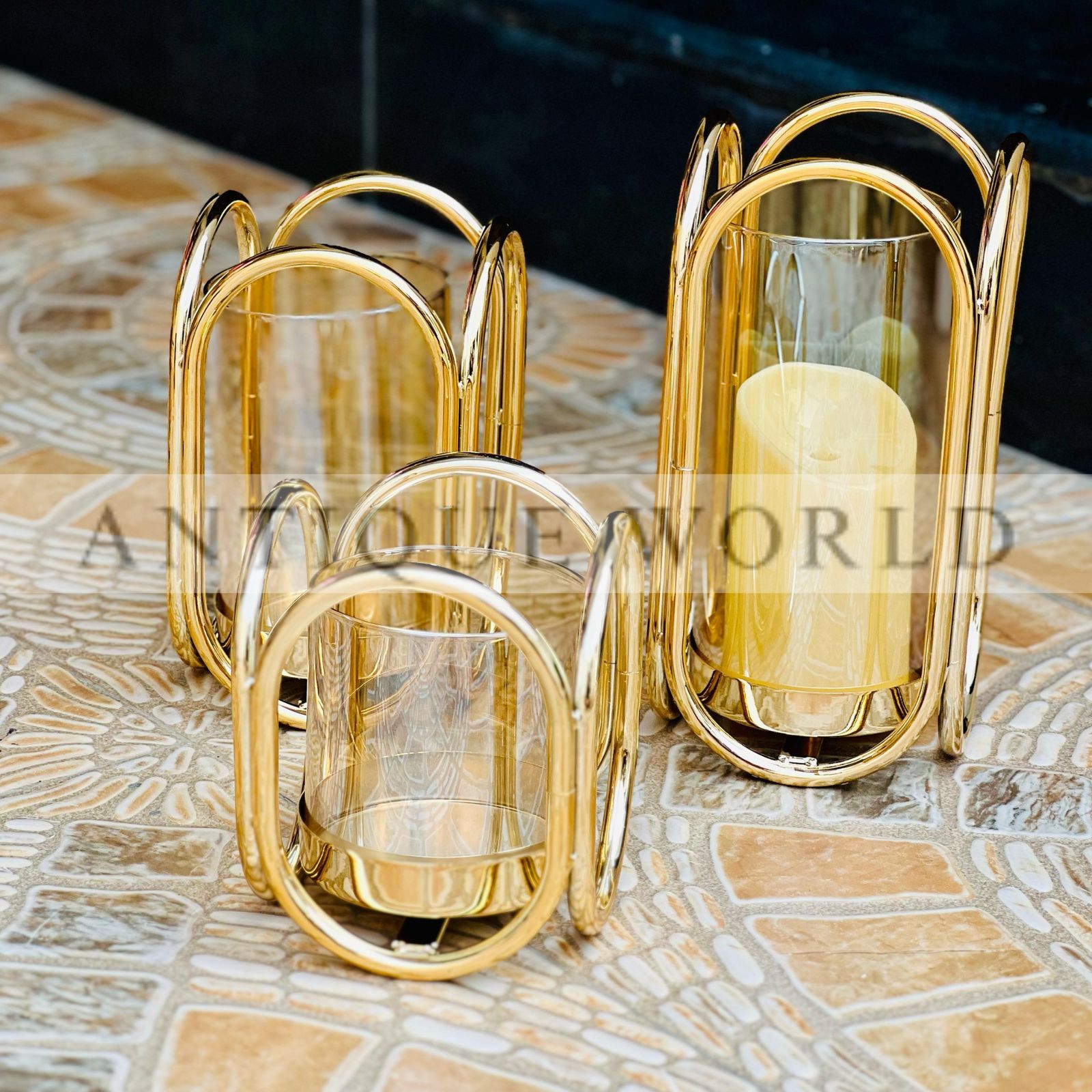 Modern Minimalist Metal Candle Holders (Set Of 3)