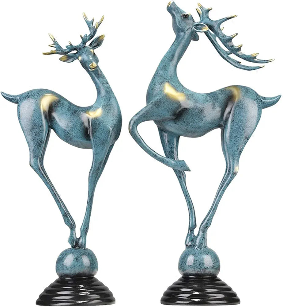 Home Decor Couple Deer Figurine Statue ( Set of 2 )