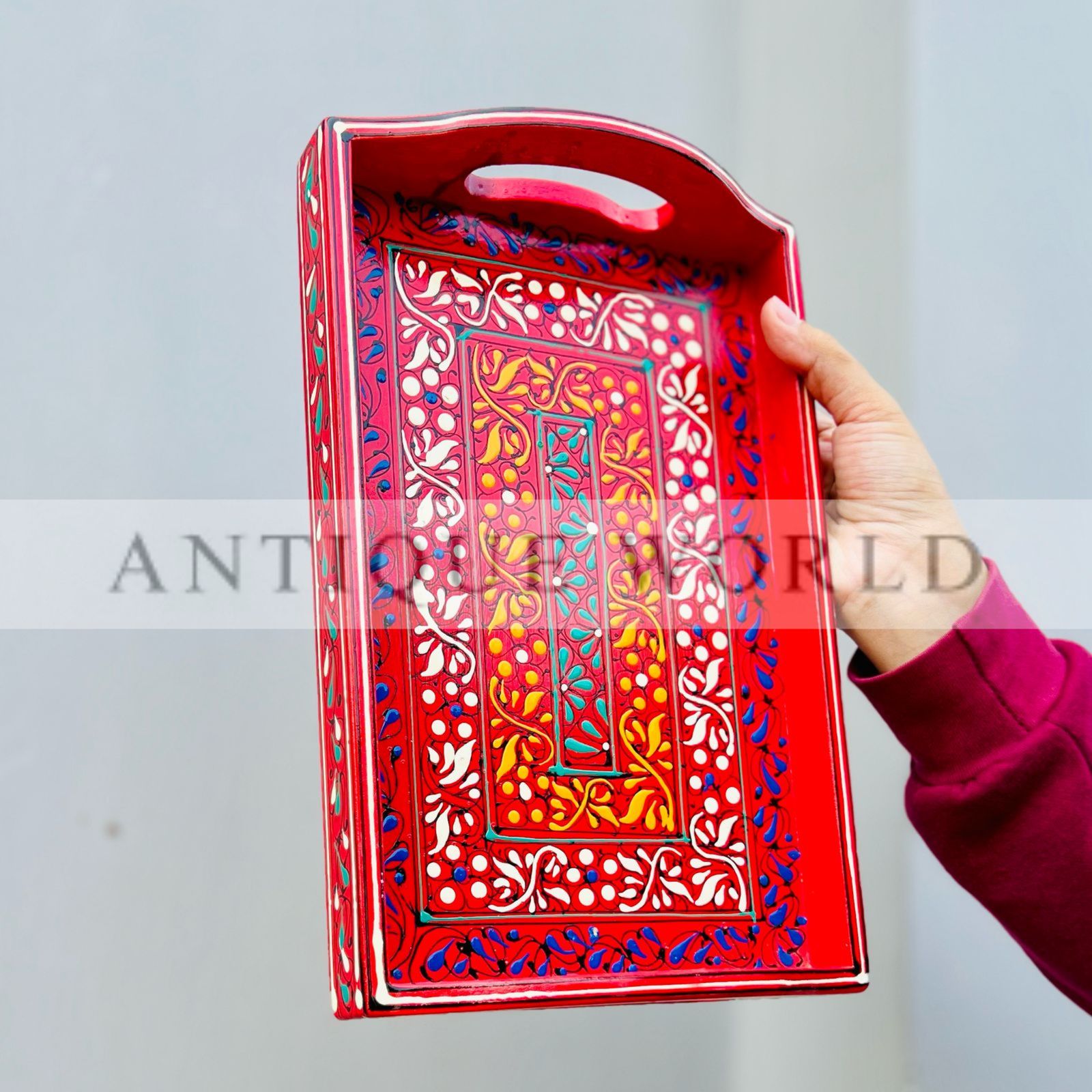 Handcrafted Naqsi Art Wooden Tray