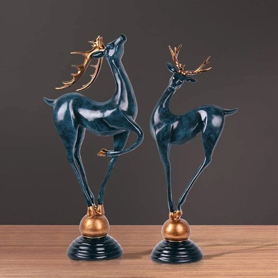 Home Decor Couple Deer Figurine Statue ( Set of 2 )