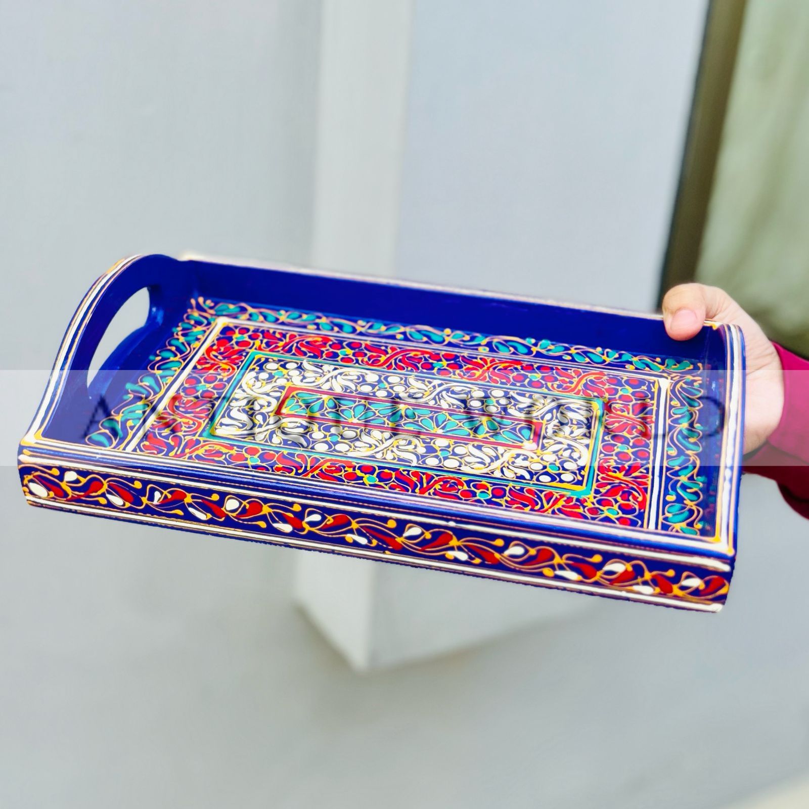 Handcrafted Naqsi Art Wooden Tray