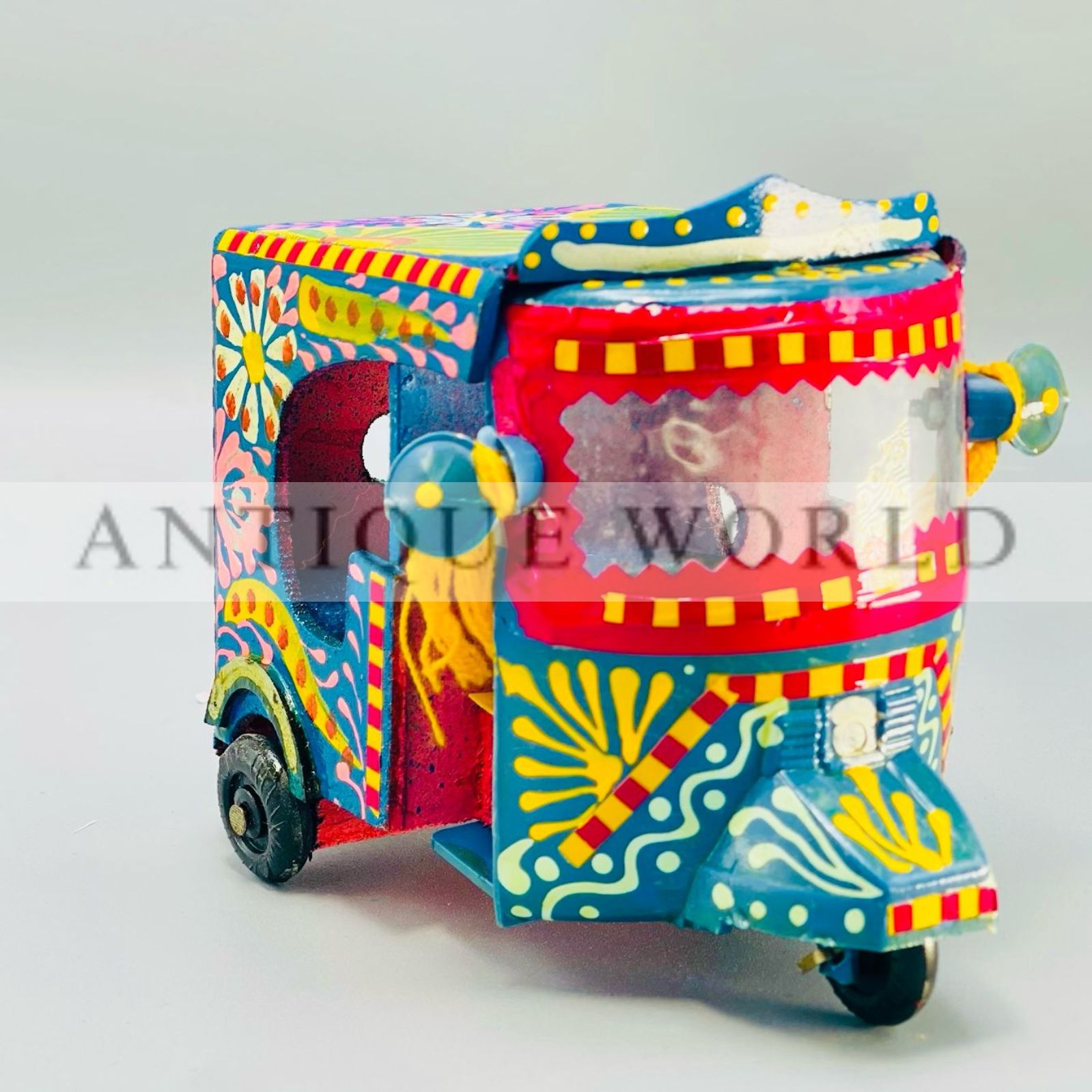 Hand Painted Miniature Rickshaw Model