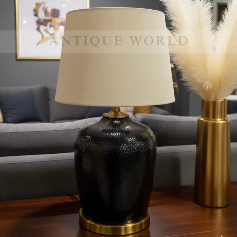 Modern Round Table Lamp with Simple Shade ( Pair )