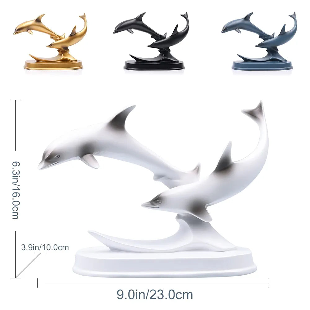 Gold Dolphin Model Statue