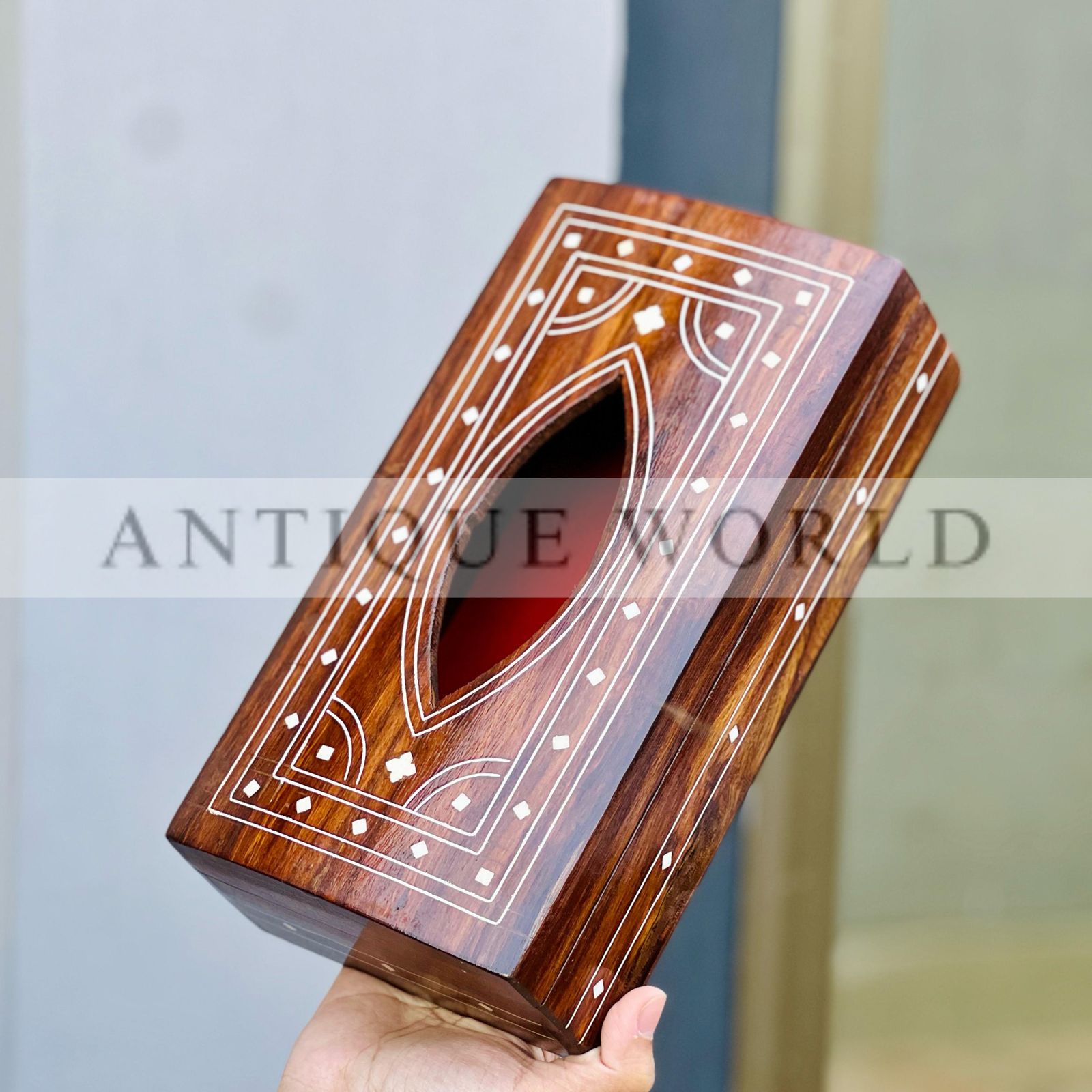 Sheesham Wood Inlay Tissue Box