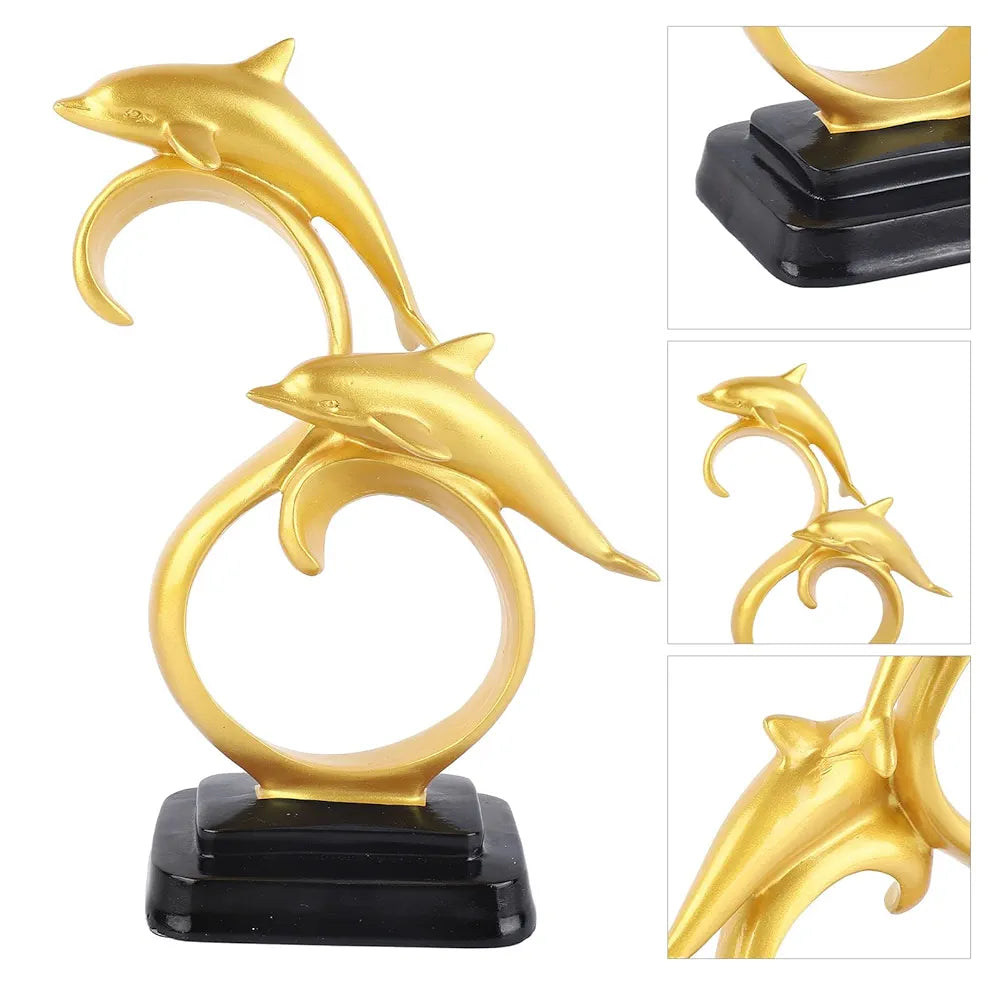 Bright Luster Dolphin Sculpture