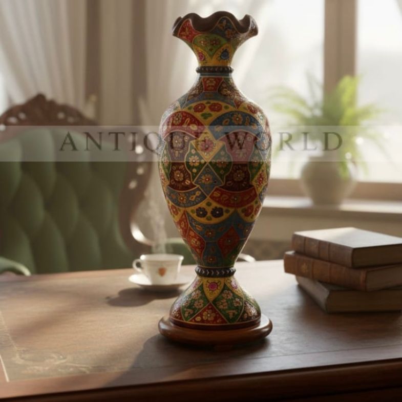 Hand-Painted Camel Skin Table Lamp