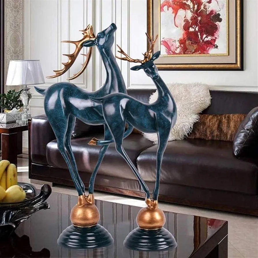 Home Decor Couple Deer Figurine Statue ( Set of 2 )