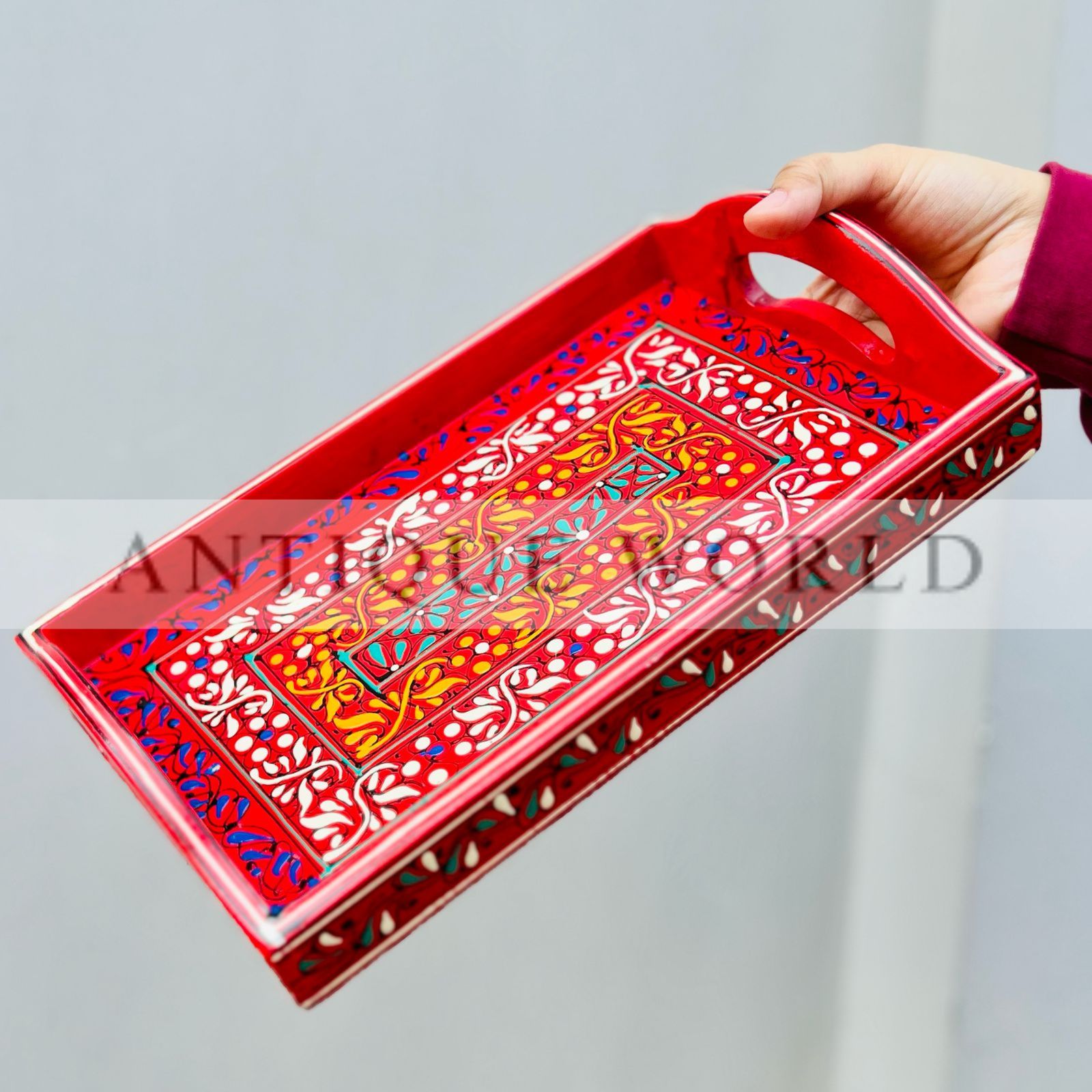 Handcrafted Naqsi Art Wooden Tray