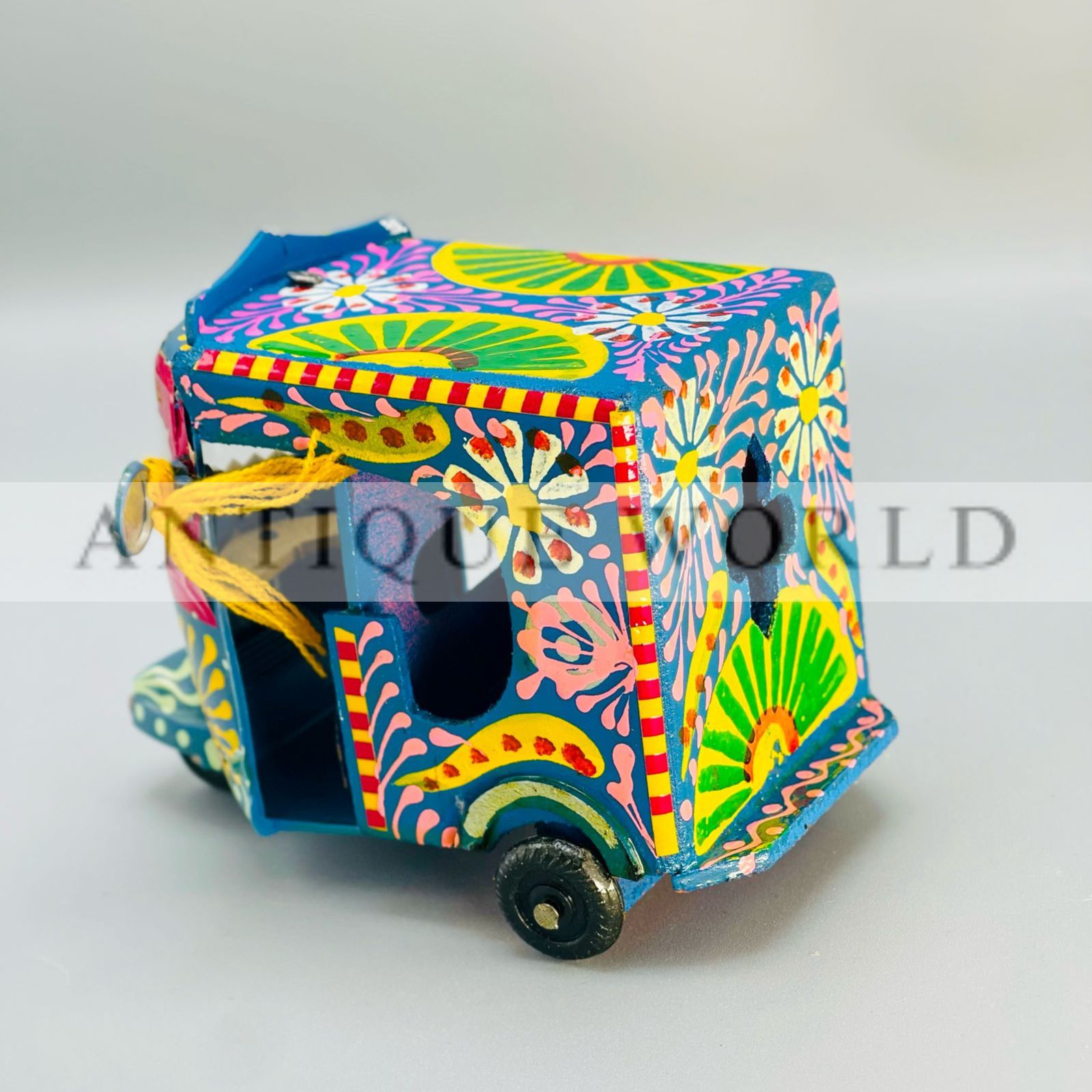 Hand Painted Miniature Rickshaw Model