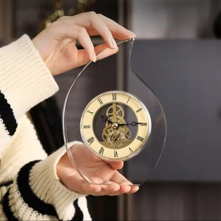 Whisper Crystal Gears Table Clock