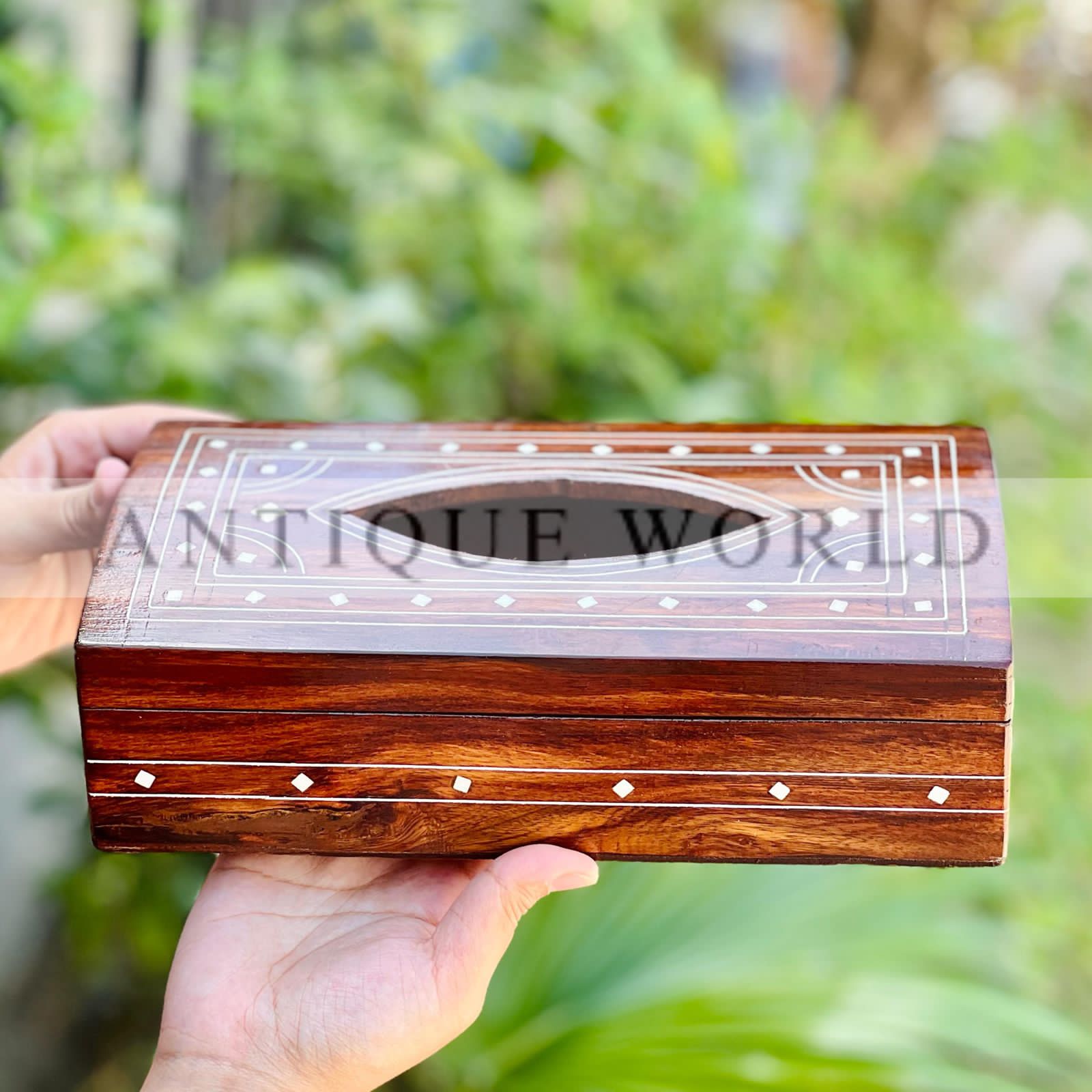Sheesham Wood Inlay Tissue Box