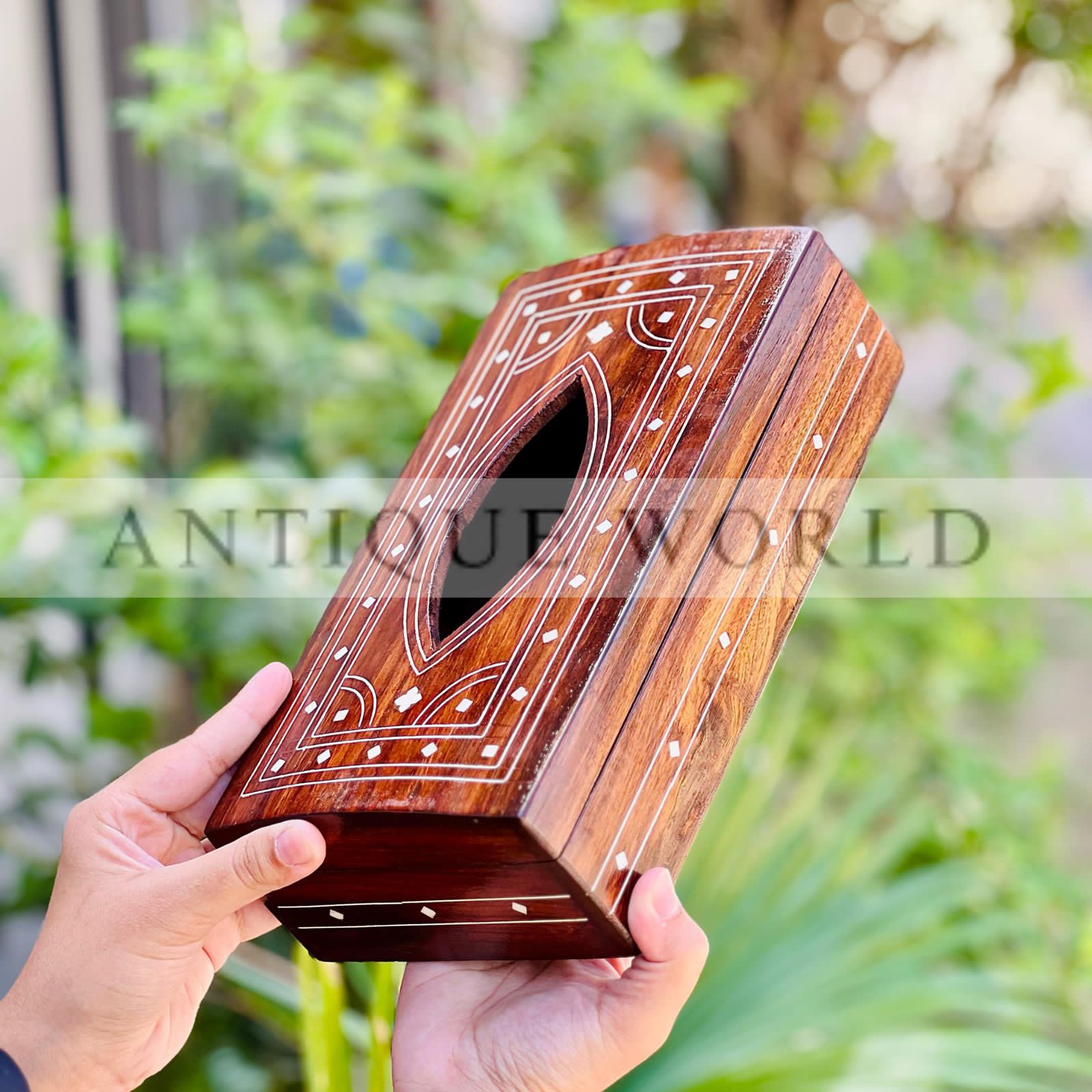 Sheesham Wood Inlay Tissue Box