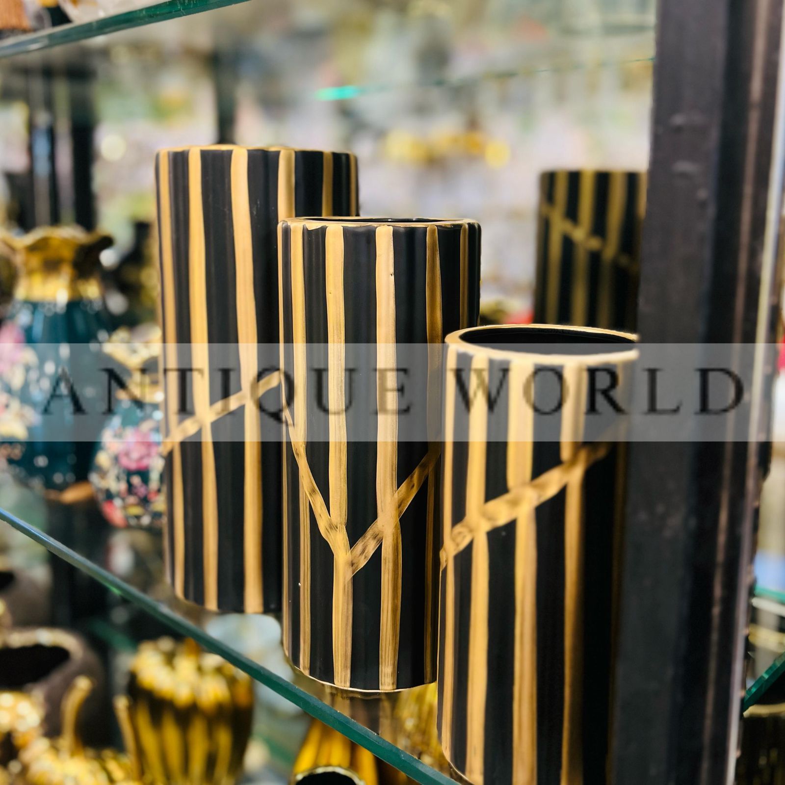 Golden Stripes Vase ( Set of 3 )