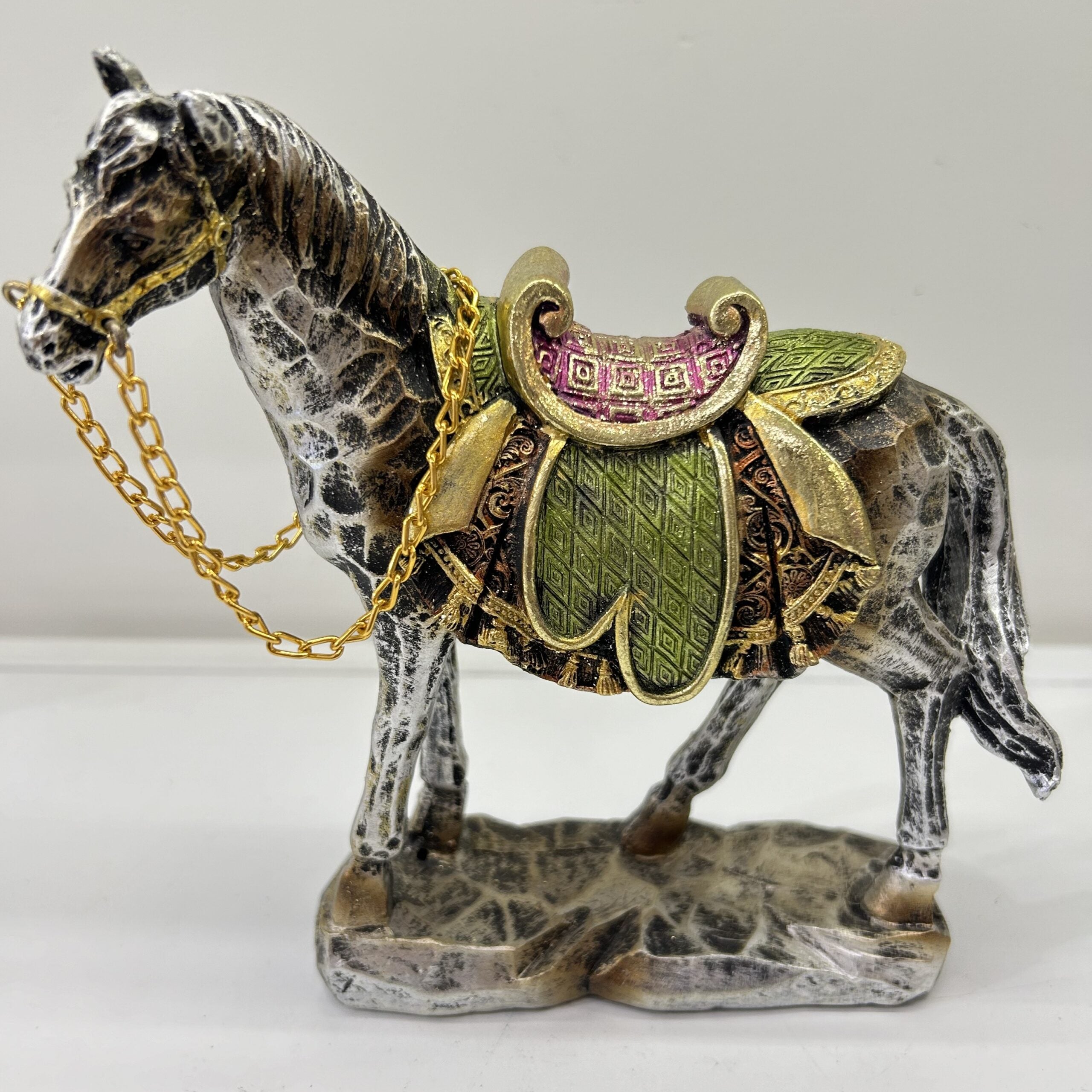 Vintage Ethnic Horse Figurine with Rustic Appeal ( Set of 2 )