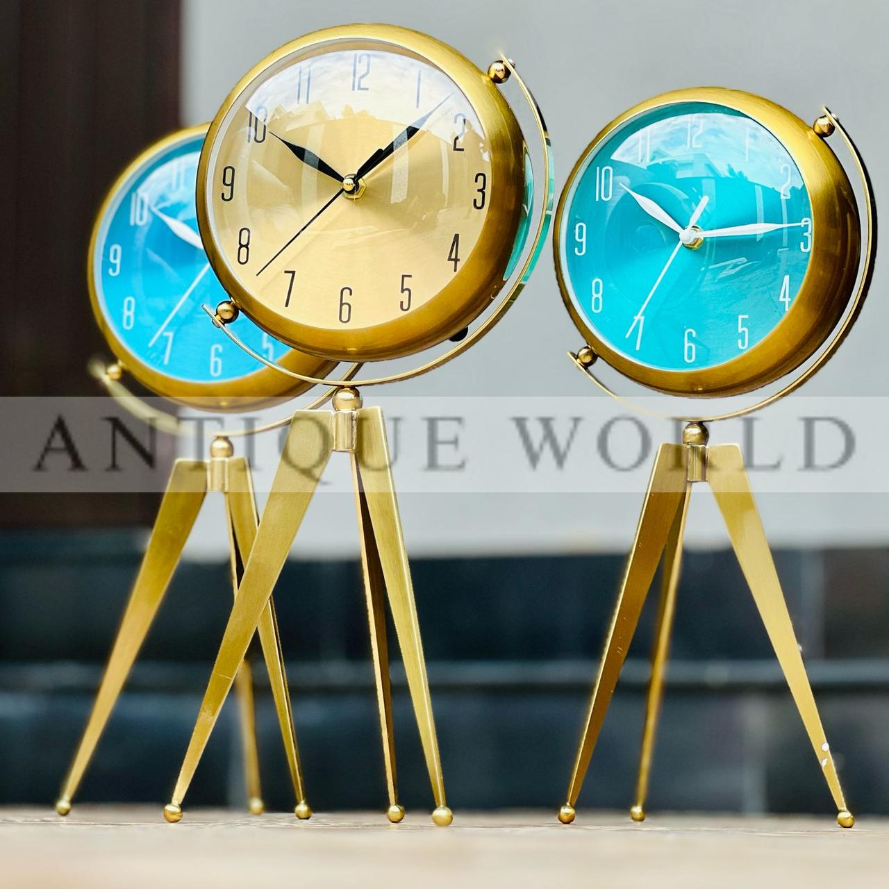 Regal Horizon Metal Tripod Clock
