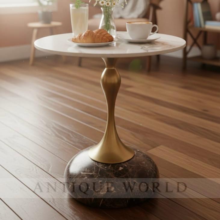 Modern Gold-Toned Round Center Table