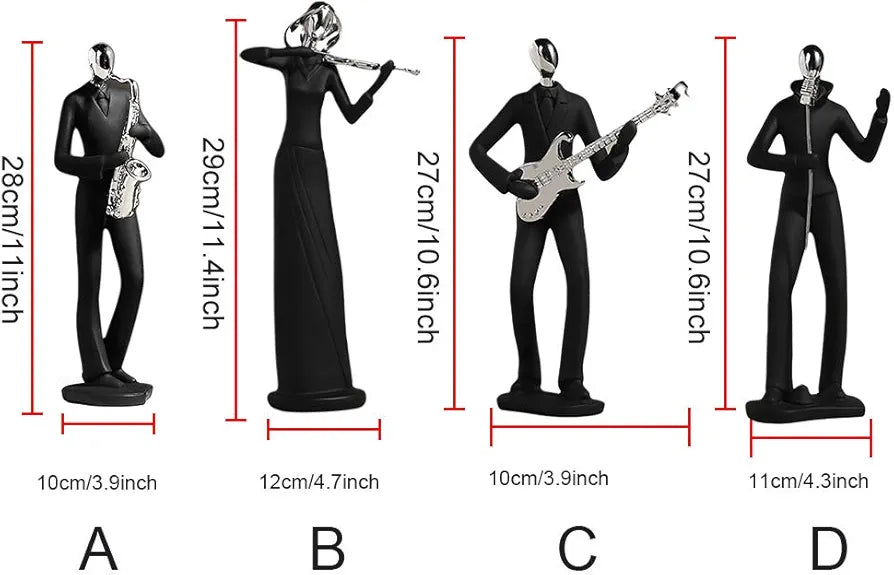 Winomo Musician Saxophone Player Statue