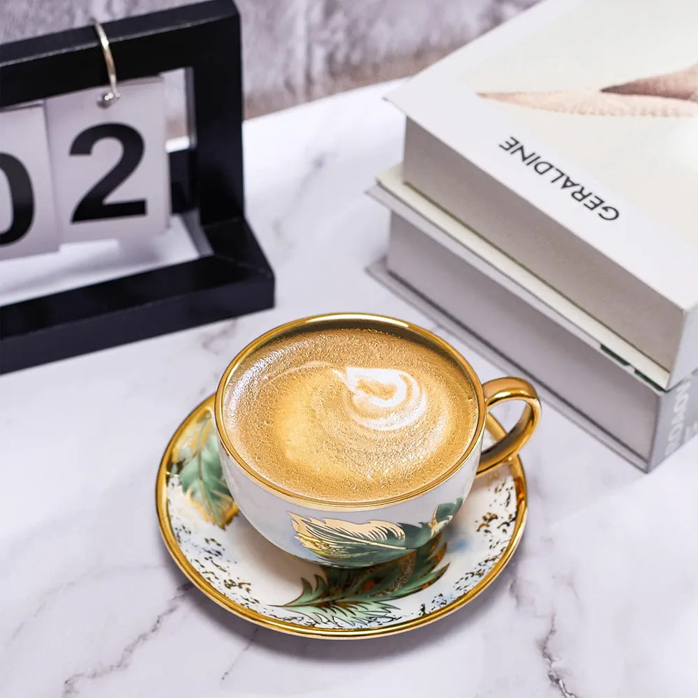 Coffee Mug Set with Saucer & Spoon