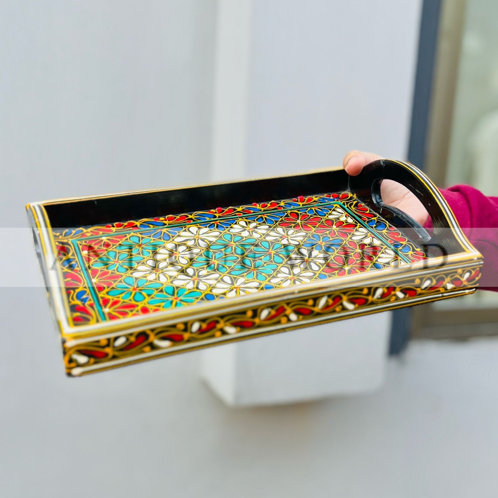 Handcrafted Naqsi Art Wooden Tray