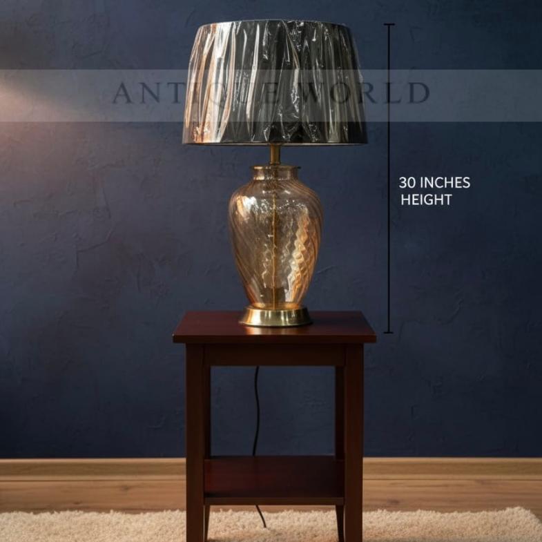 Golden Textured Crystal Table Lamp ( Pair )