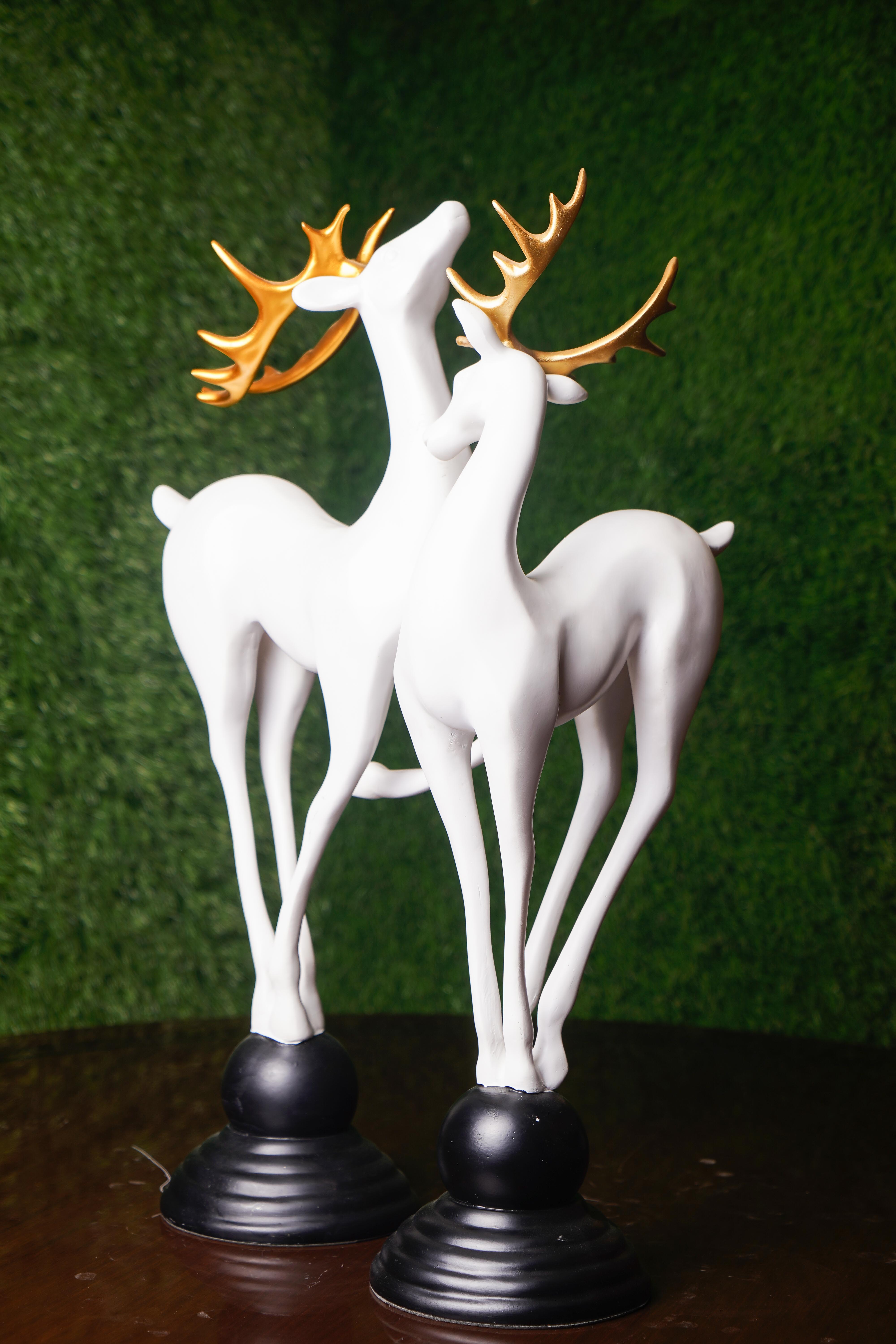 Home Decor Couple Deer Figurine Statue ( Set of 2 )