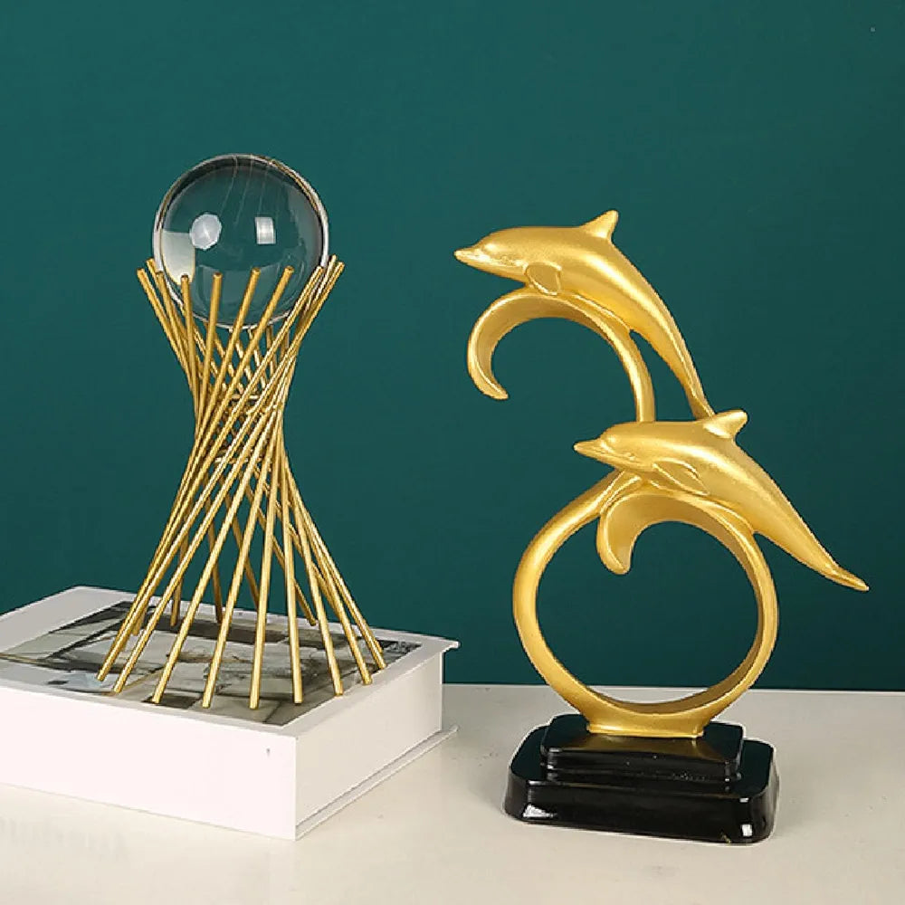 Bright Luster Dolphin Sculpture