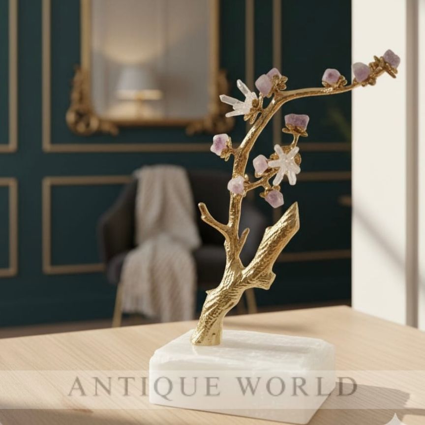 Royal Gold Finish Decorative Flowering Tree Showpiece