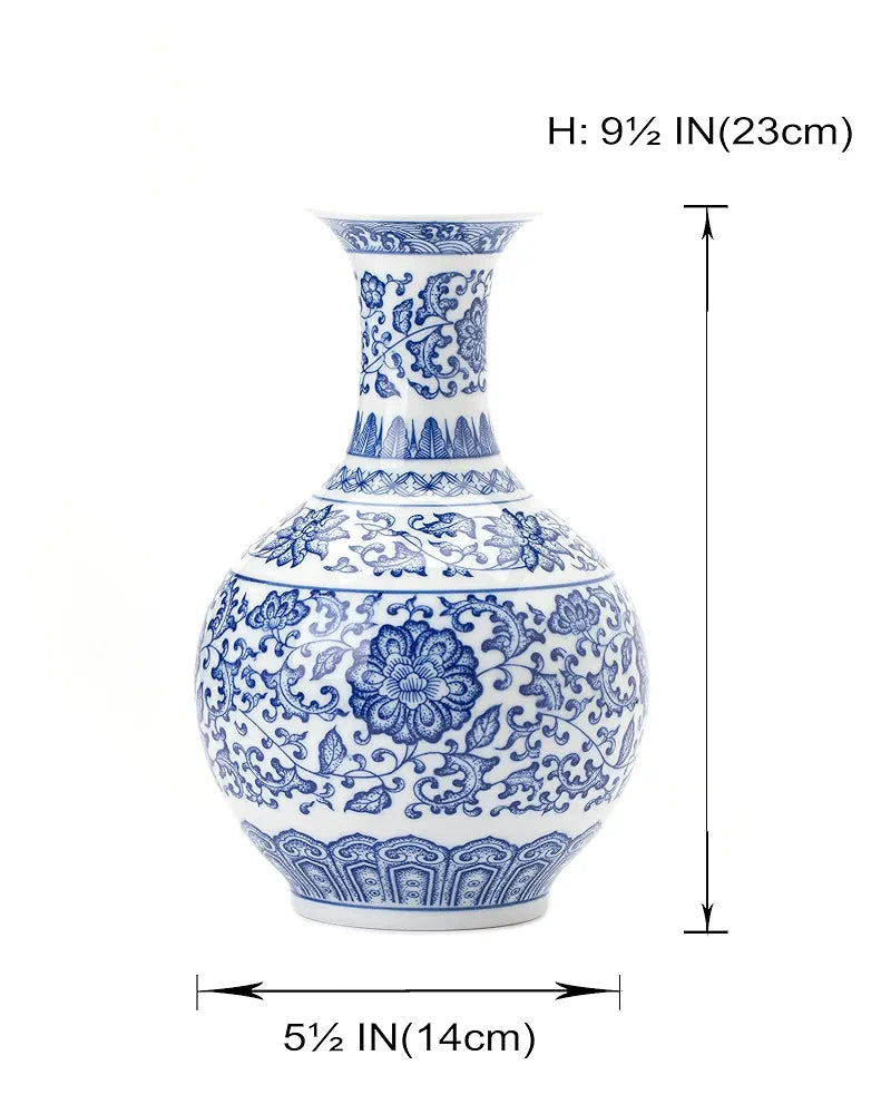 Blue and White Ginger Jar Vase