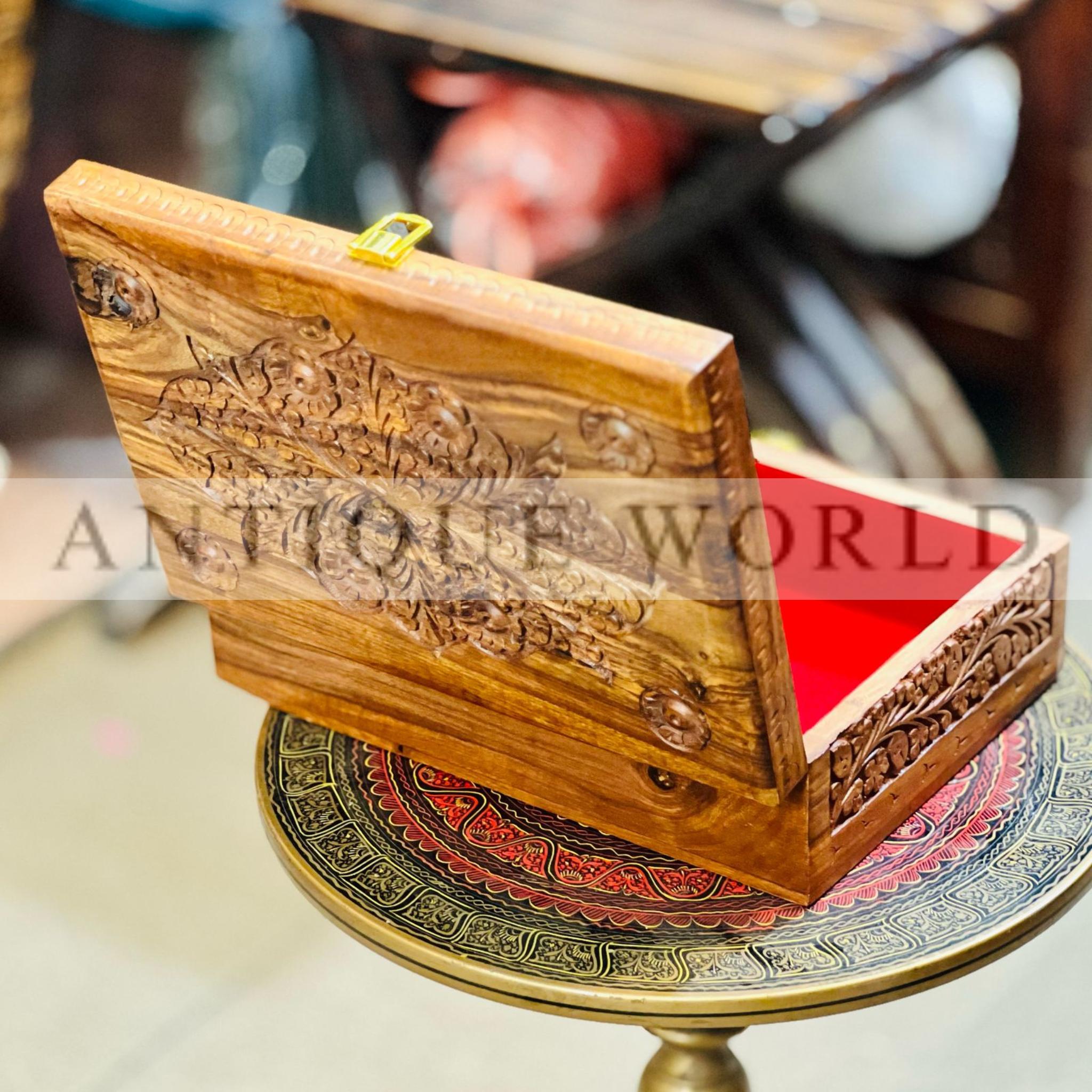 Vintage Hand Carved Wooden Box