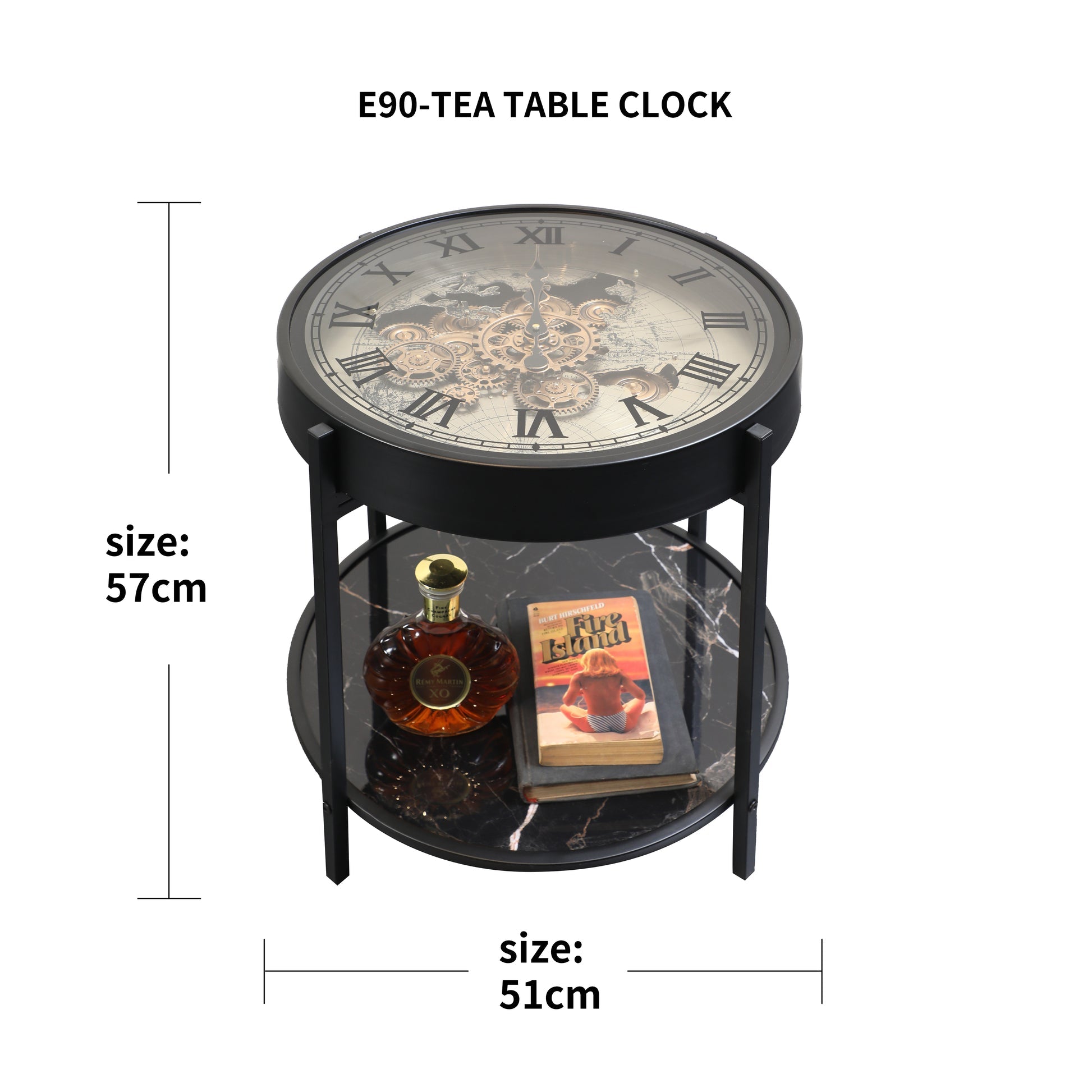 Antique Table Clock With Shelf