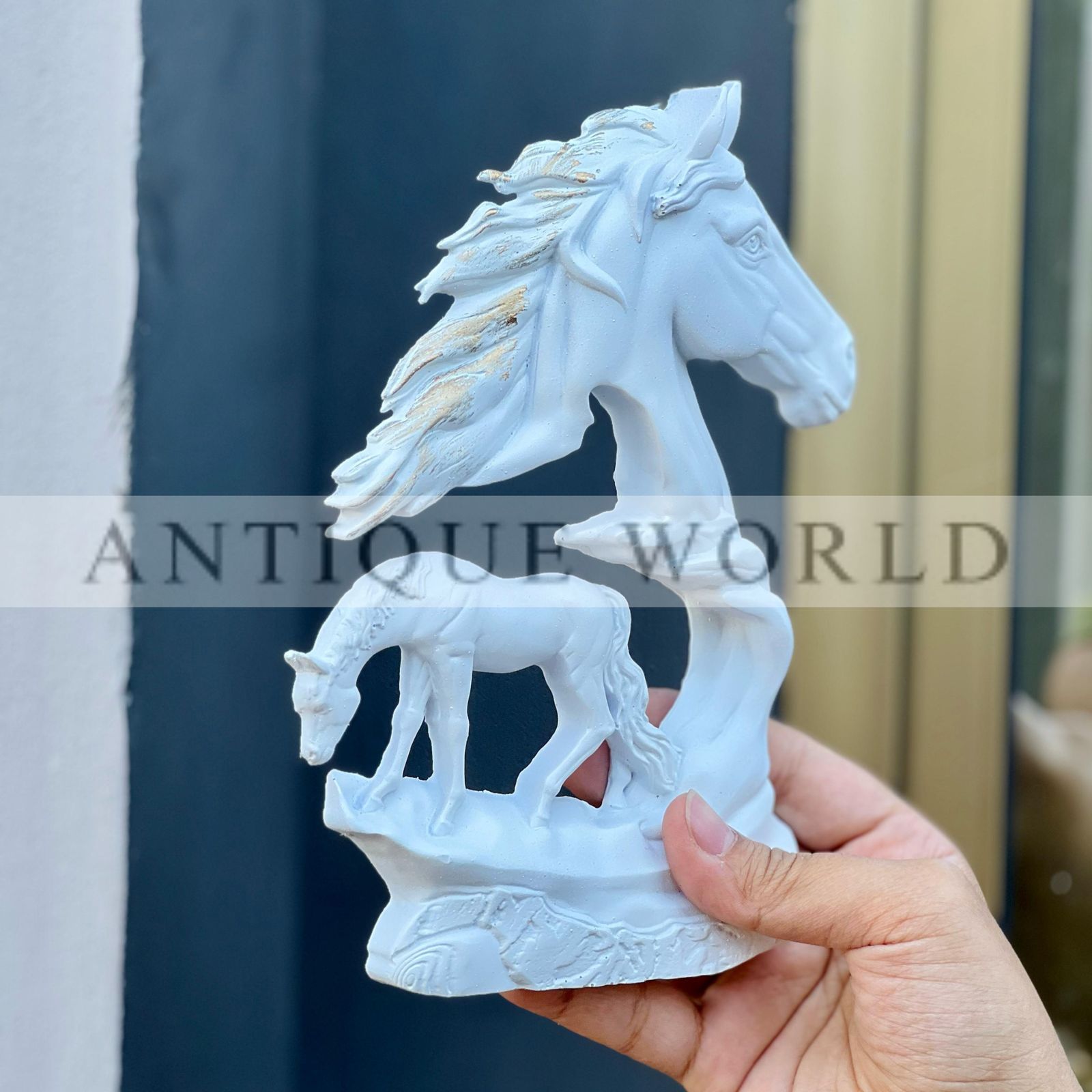 Golden Horse Sculpture Wall Decor