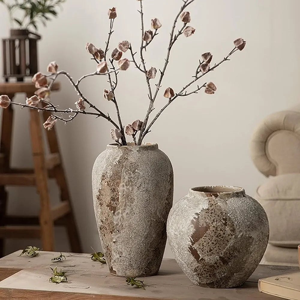 Rustic Farmhouse Decorative Vases ( Set of 3 )