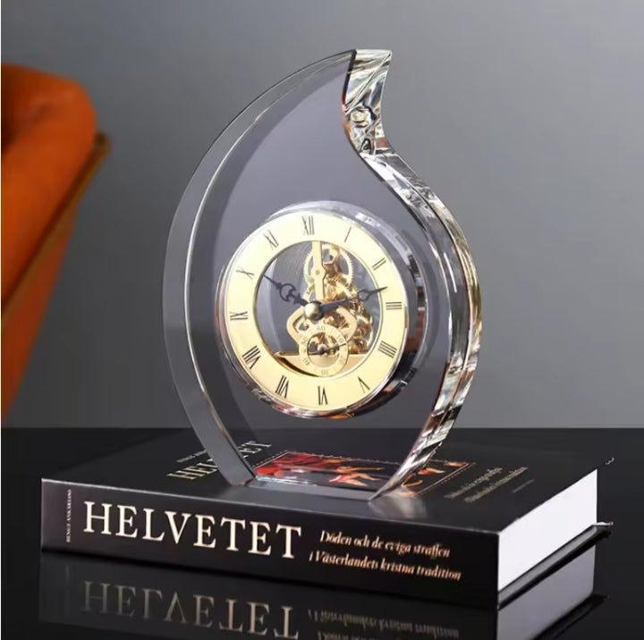 Whisper Crystal Gears Table Clock