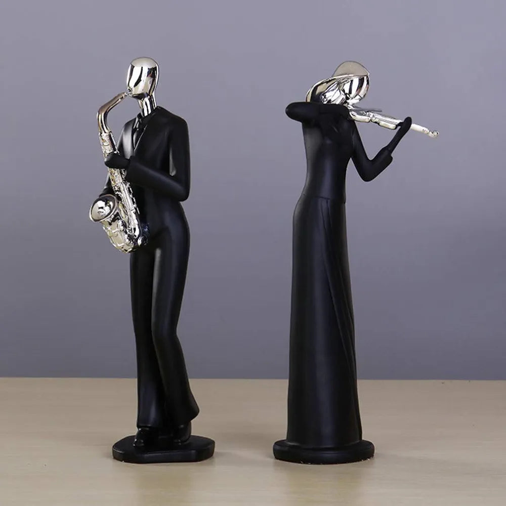 Winomo Musician Saxophone Player Statue