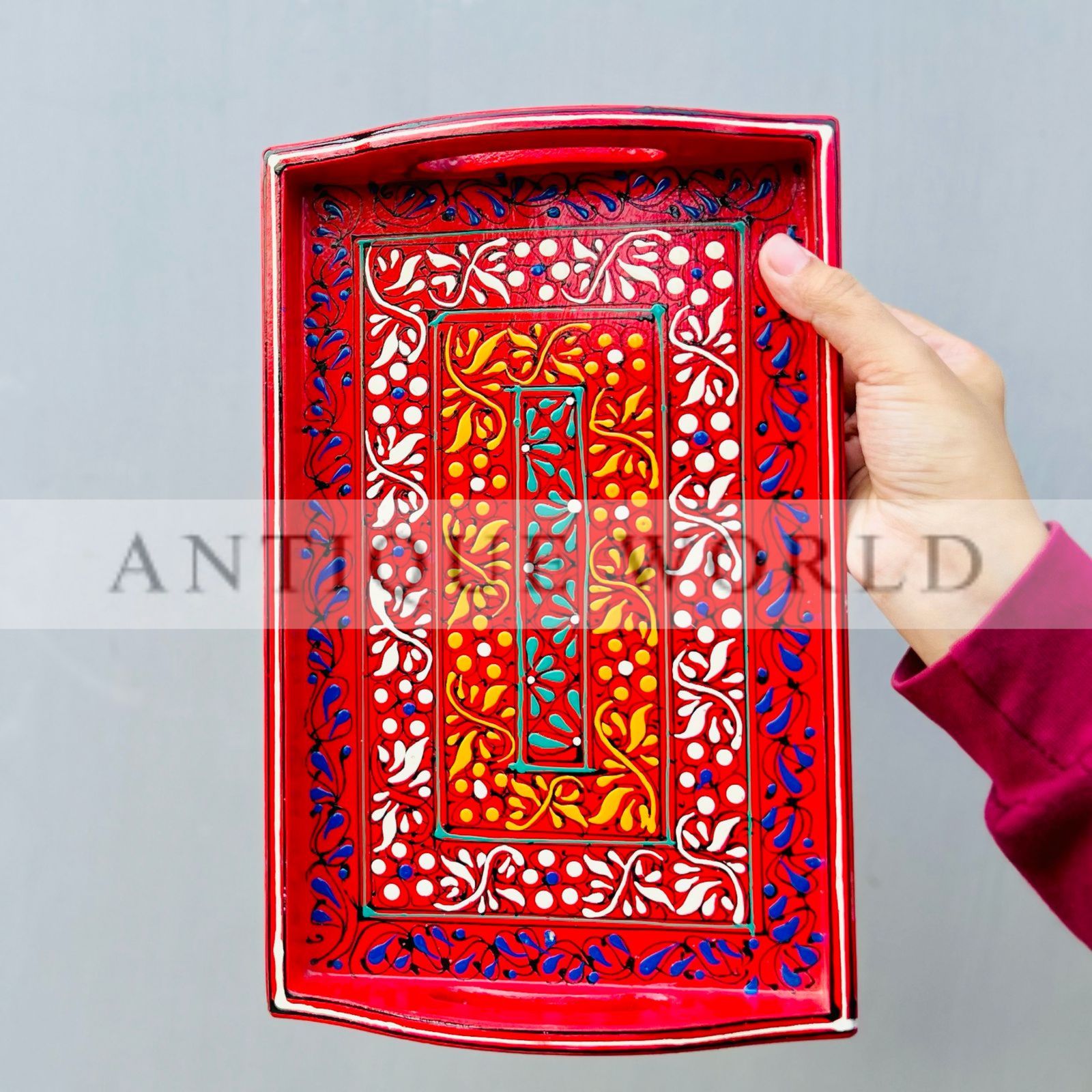 Handcrafted Naqsi Art Wooden Tray