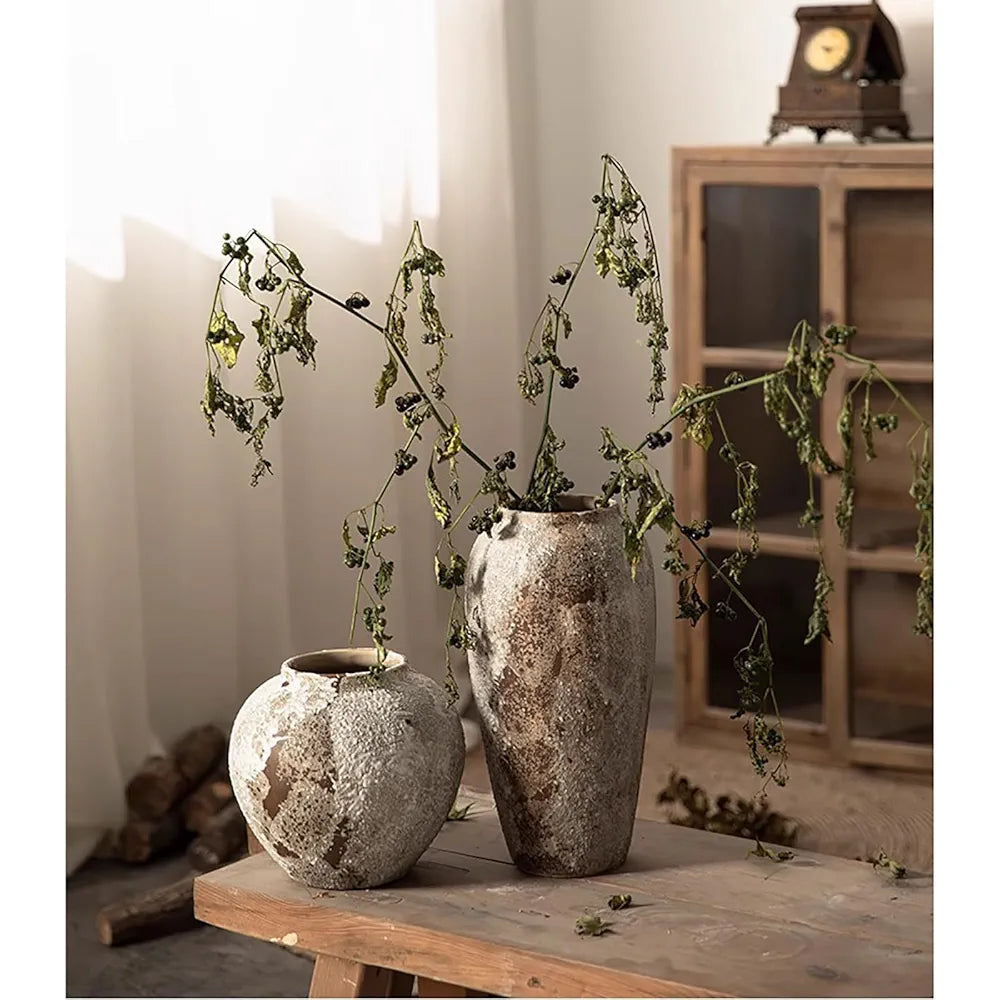 Rustic Farmhouse Decorative Vases ( Set of 3 )