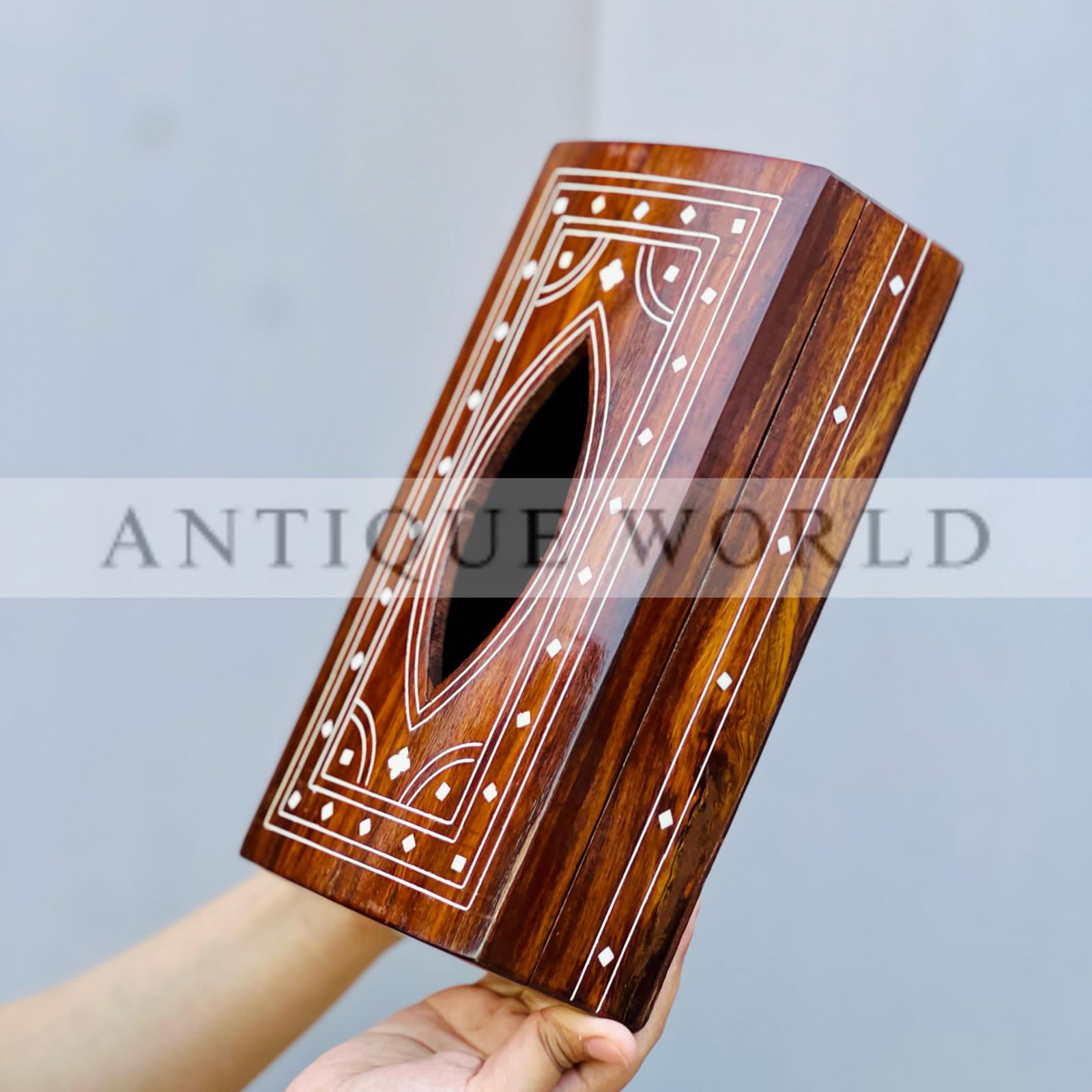 Sheesham Wood Inlay Tissue Box