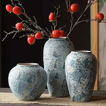 Minimalist Stoneware Decorative Vases ( Set of 3 )