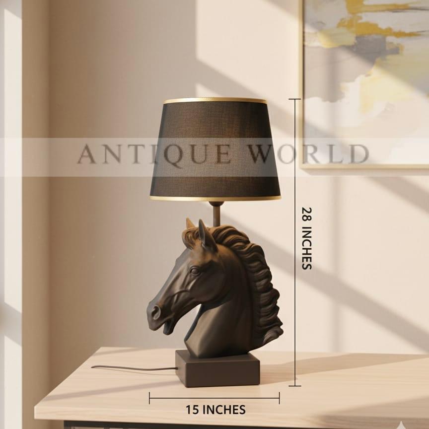 Royal Horse Figurine Brass Finish Table Lamp 1 Pc