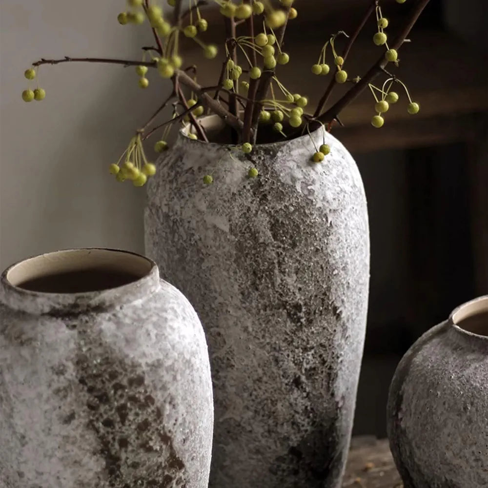 Rustic Farmhouse Decorative Vases ( Set of 3 )