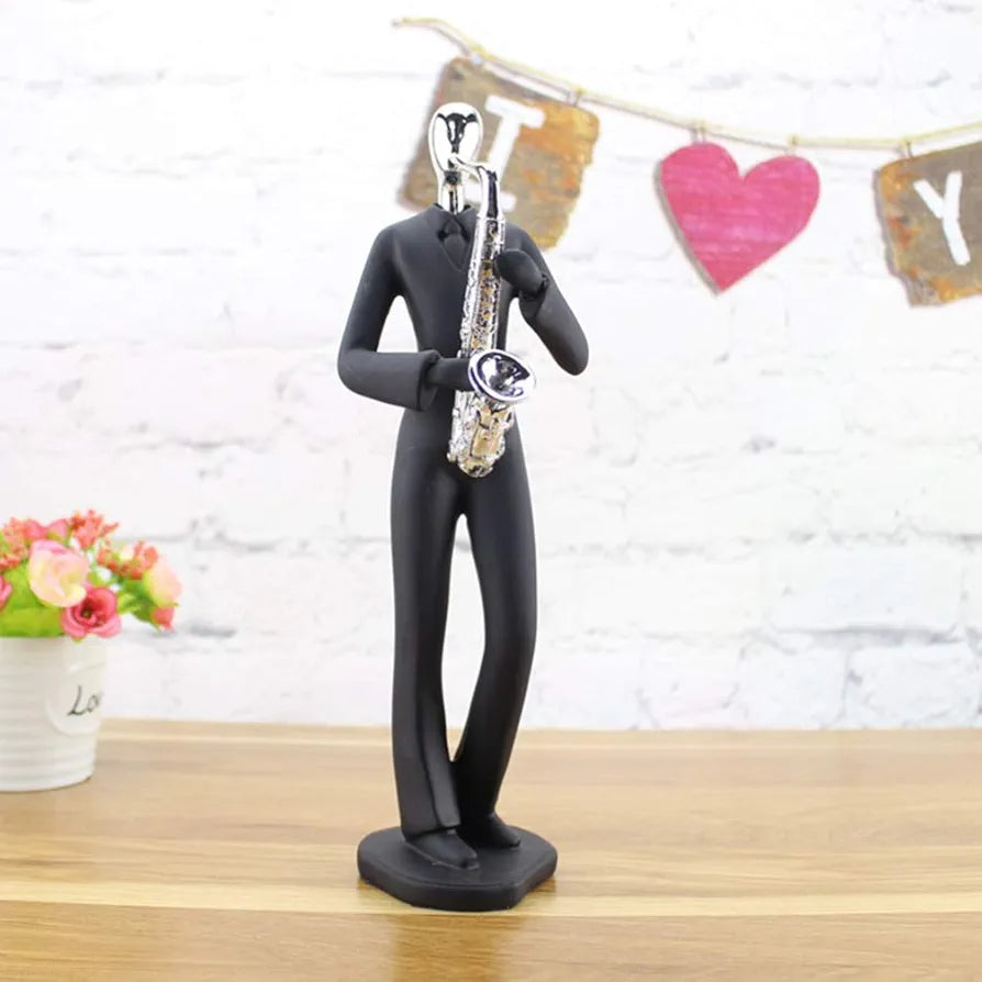 Winomo Musician Saxophone Player Statue