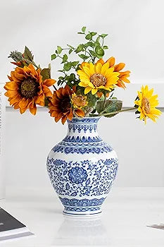 Blue and White Ginger Jar Vase