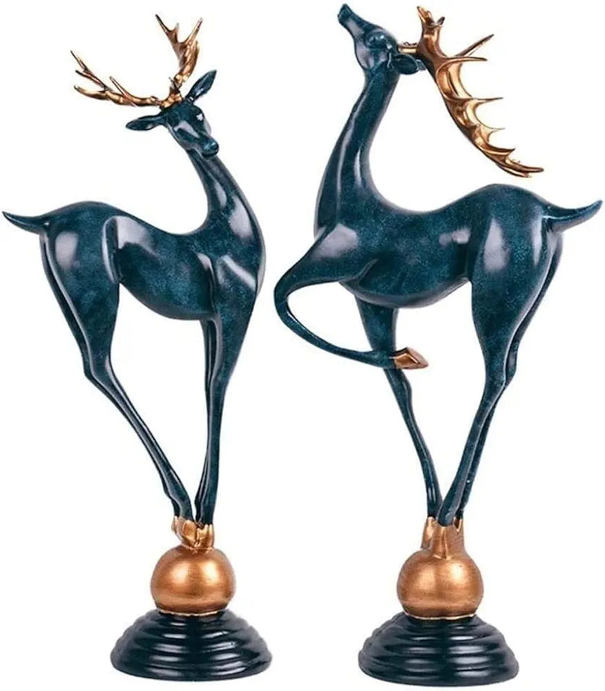 Home Decor Couple Deer Figurine Statue ( Set of 2 )