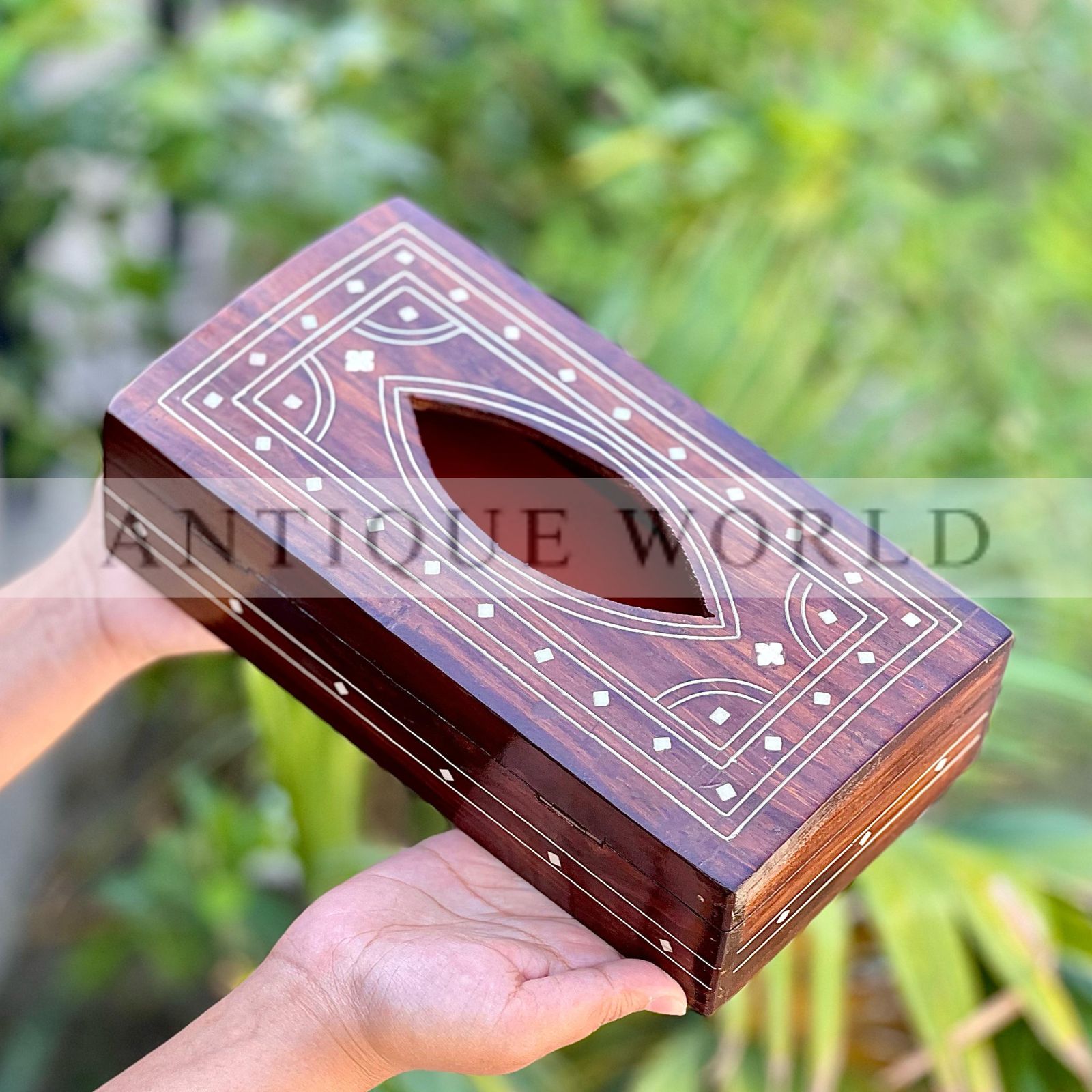 Sheesham Wood Inlay Tissue Box