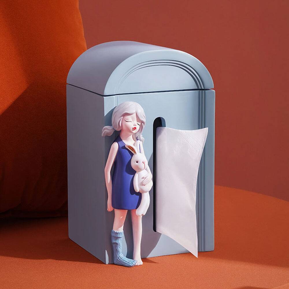 Creativity Resin Cute Girl Tissue Box