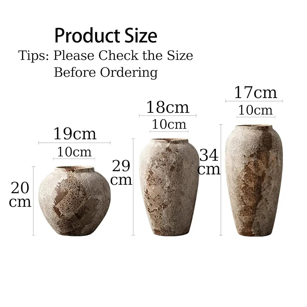 Rustic Farmhouse Decorative Vases ( Set of 3 )
