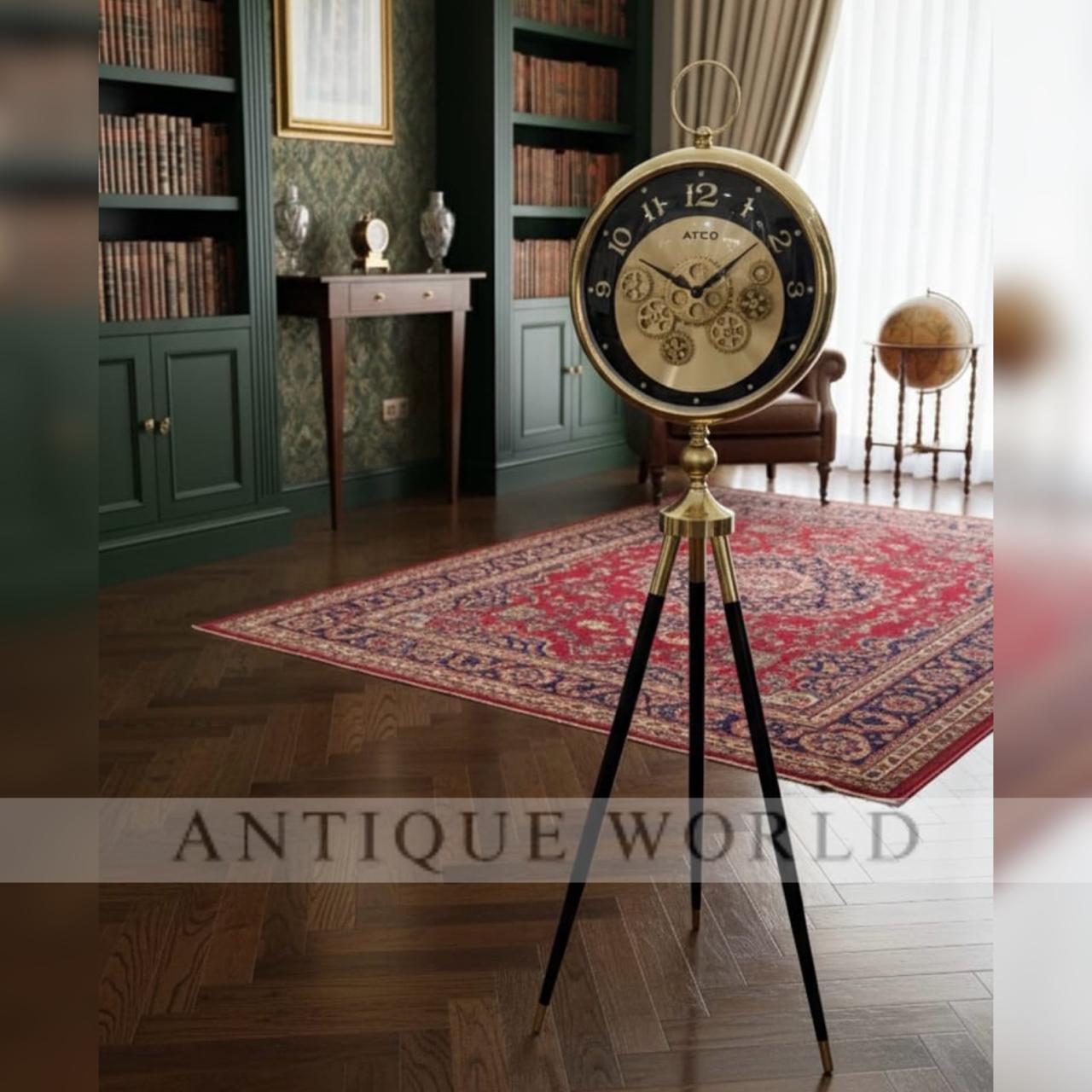 Swiss Vintage Phase Tripod Mounted Floor Clock