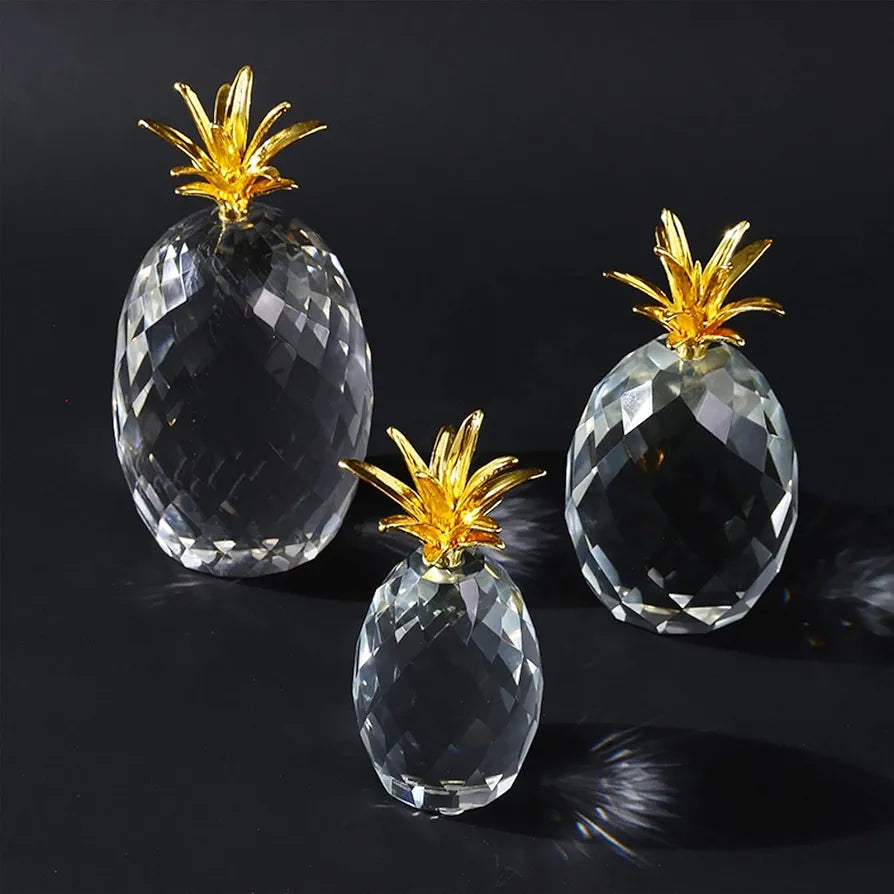 Elegant Crystal Pineapple Ornaments ( Set of 3 )