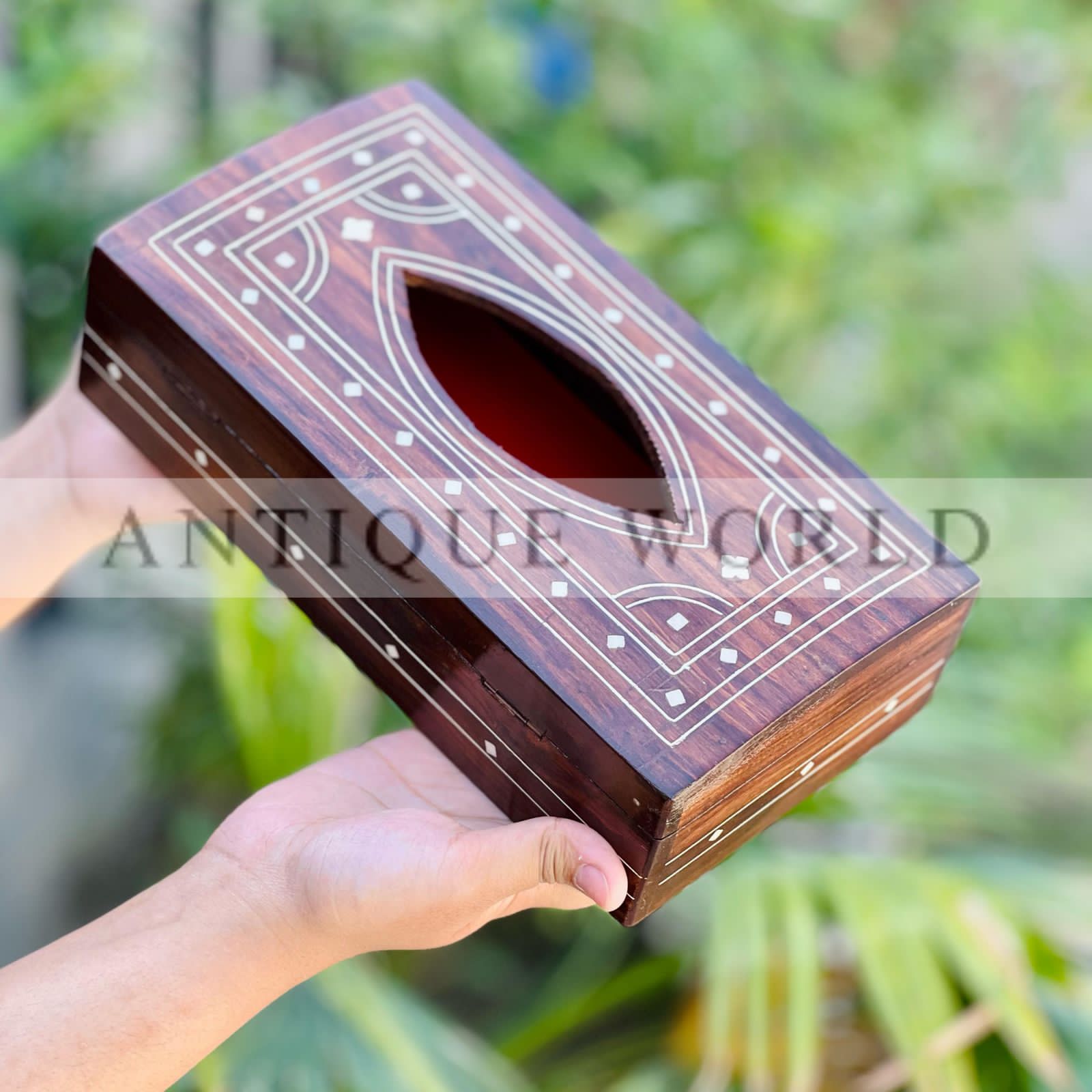 Sheesham Wood Inlay Tissue Box